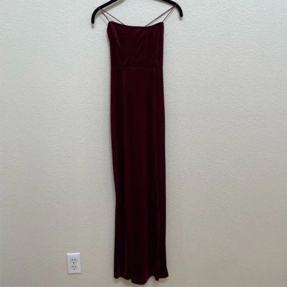 Free People Intimately Red Burgundy Velvet Maxi Dress Size XS - Picture 1 of 4